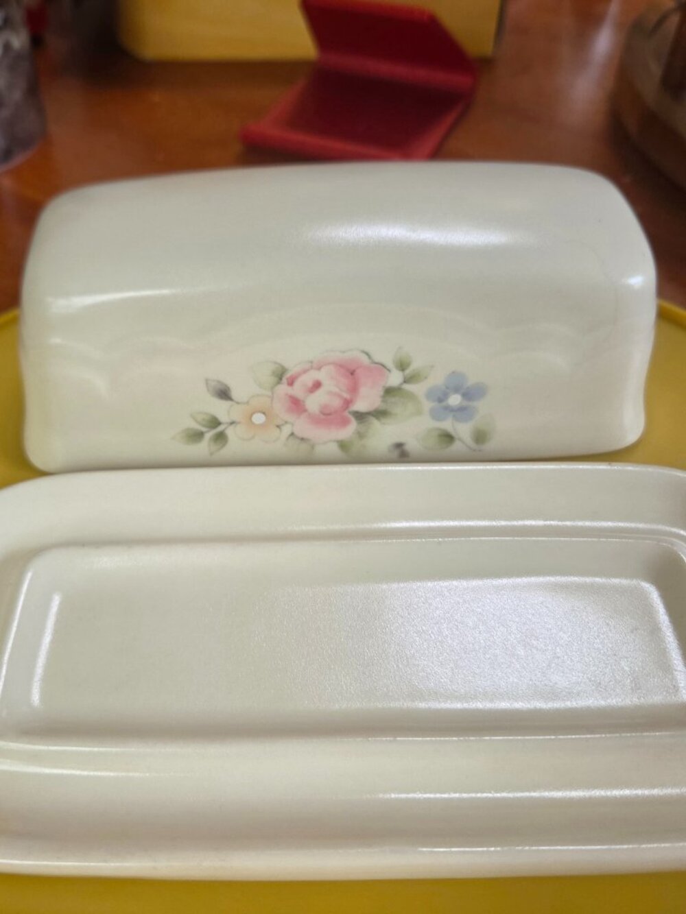 Pfaltzgraff tea rose covered butter dish